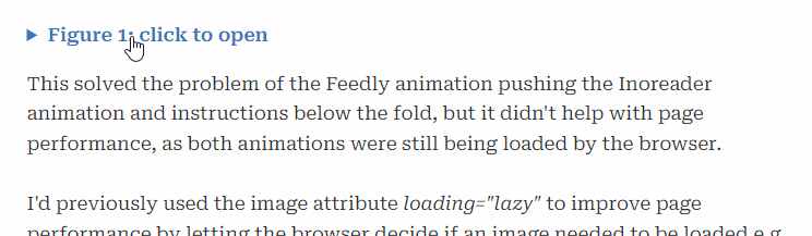 An animated GIF showing a user clicking a link that then displays an image below the link