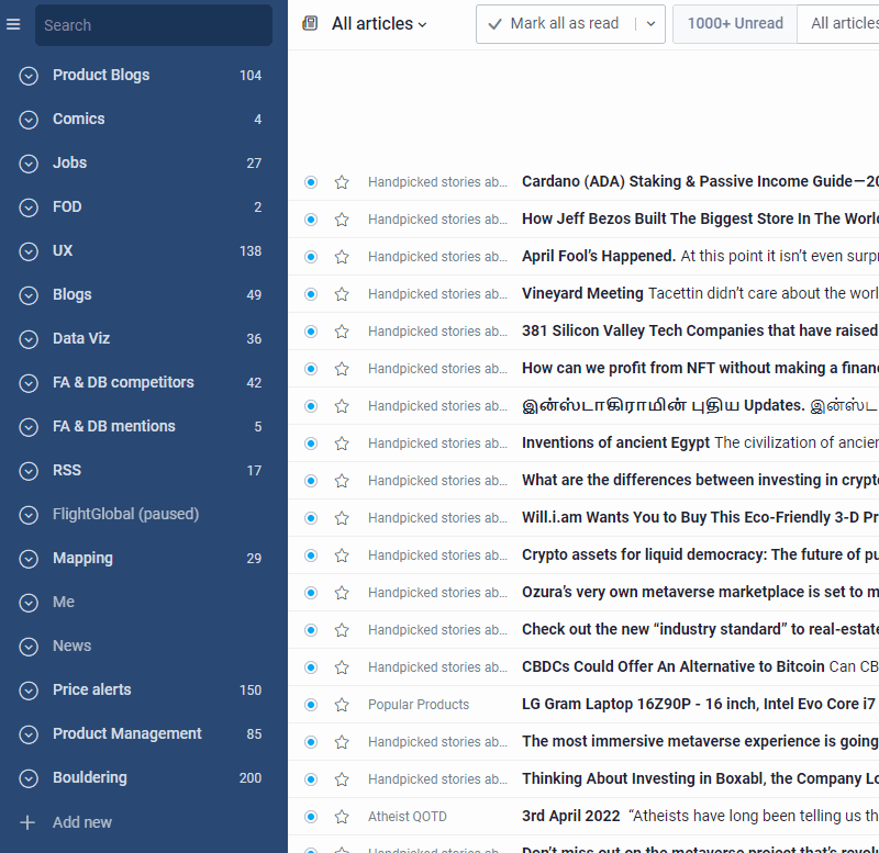 Animated GIF showing how to subscribe to a feed in Inoreader